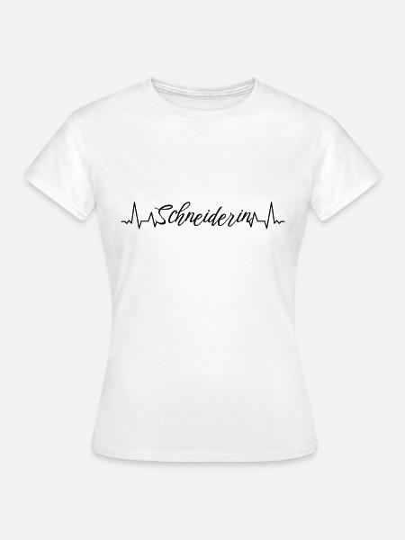 Schneidern Herzschlag Textil-Schneiderin - Frauen T-Shirt - Weiß