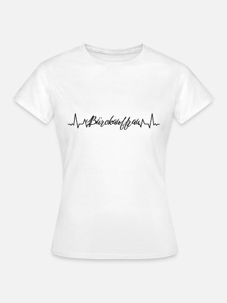 Angestellter Herzschlag Bürokauffrau - Frauen T-Shirt - Weiß