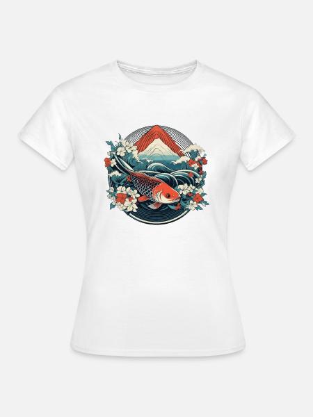 Koi Fische Kois-Karpfen Koi Garten-Teich Koi - Frauen T-Shirt - Weiß