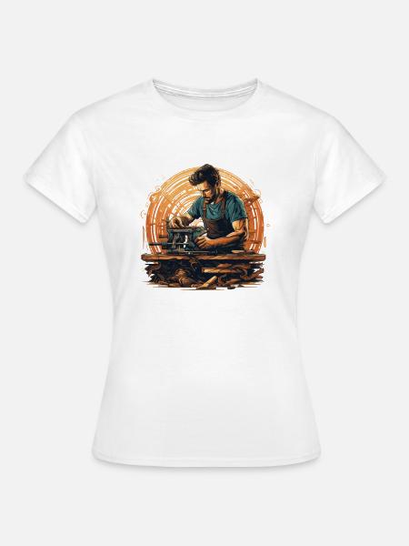 Handwerker Zimmermann-Holzarbeit Zimmerer - Frauen T-Shirt - Weiß