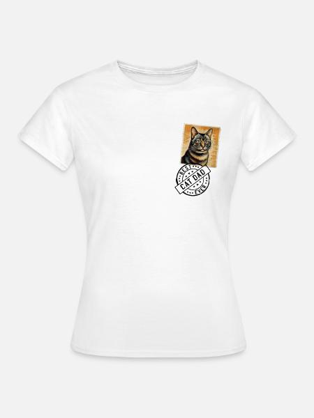 Katzen Papa Katze Katzenstempel Katzenväter - Frauen T-Shirt - Weiß