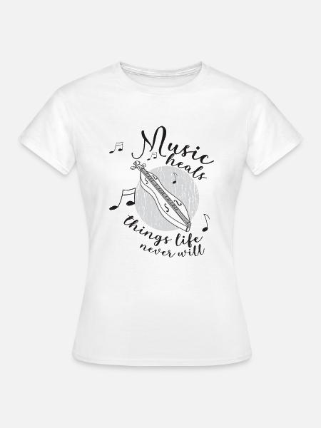 Dulcimer-Musiker Zupfinstrument Hammered Dulcimer - Frauen T-Shirt - Weiß