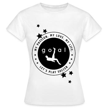 Passion pour le football - T-shirt Femme - blanc - Devant - AI Model Female 172 dark (172cm)
