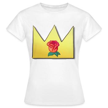 Couronne Cartoon Symbole Forme Rose - T-shirt Femme - blanc - Devant - AI Model Female 172 dark (172cm)