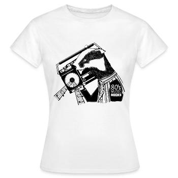 Badger with a boombox - Women's T-Shirt - white - Front - AI Model Female 172 dark (172cm)