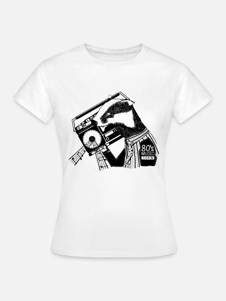 Blaireau avec un boombox - T-shirt Femme - blanc
