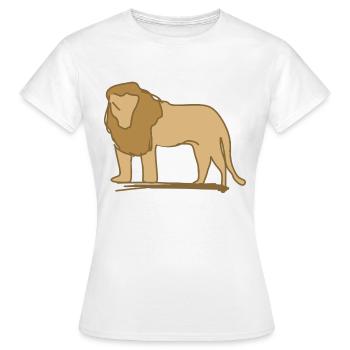 Lion Symbol Animal Predator brown - Women's T-Shirt - white - Front - AI Model Female 172 dark (172cm)