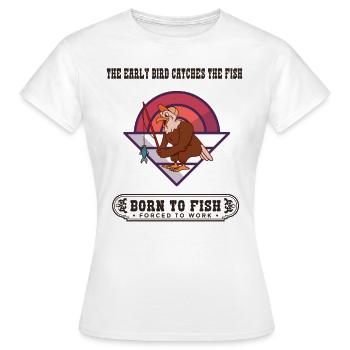 Le lève-tôt attrape le poisson - T-shirt Femme - blanc - Devant - AI Model Female 172 dark (172cm)