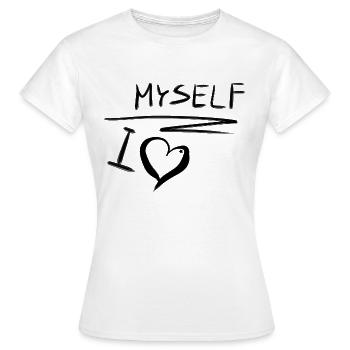 Je m’aime moi-même, amour de soi, cœur - T-shirt Femme - blanc - Devant - AI Model Female 172 dark (172cm)