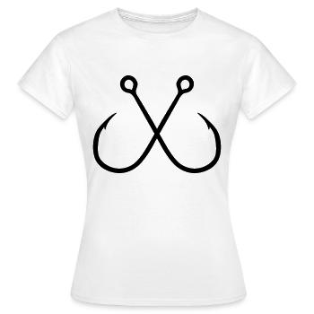 Hameçon Pêcheur Pêcheur Hameçon - T-shirt Femme - blanc - Devant - AI Model Female 172 dark (172cm)