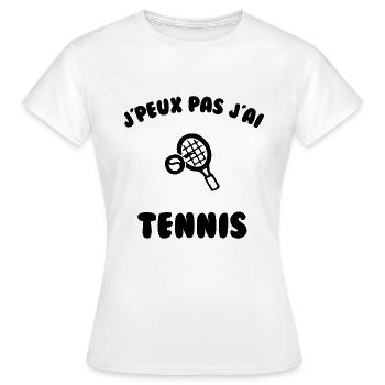 j’peux pas j’ai tennis - T-shirt Femme - blanc - Devant - AI Model Female 172 dark (172cm)