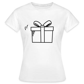 Boîte-cadeau Illustration surprise - T-shirt Femme - blanc - Devant - AI Model Female 172 dark (172cm)