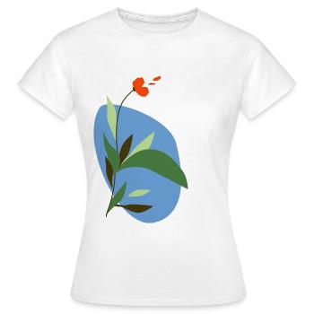 abstract poppy - Women's T-Shirt - white - Front - AI Model Female 172 dark (172cm)