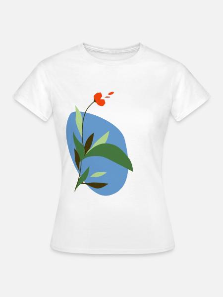abstrakte Mohnblume - Frauen T-Shirt - Weiß