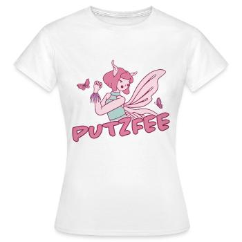 Putzfee Lustiger Spruch Putzfrau Haushalt Geschenk - Frauen T-Shirt - Weiß - Vorne - AI Model Female 172 dark (172cm)