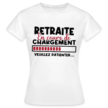Retraite en cours de chargement - T-shirt Femme - blanc - Devant - AI Model Female 172 dark (172cm)