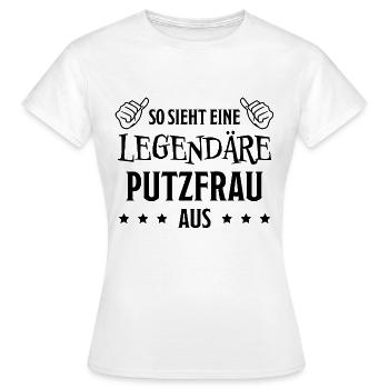 Putzfrau Haushalt Spruch Reinigungskraft Geschenk - Frauen T-Shirt - Weiß - Vorne - AI Model Female 172 dark (172cm)