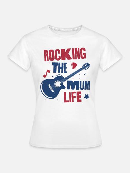 Das Mama-Leben rocken - Frauen T-Shirt - Weiß
