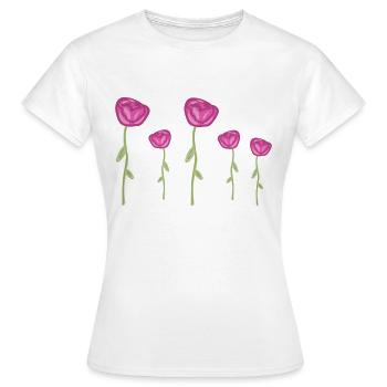 roses rose fleurs fleur plante - T-shirt Femme - blanc - Devant - AI Model Female 172 dark (172cm)