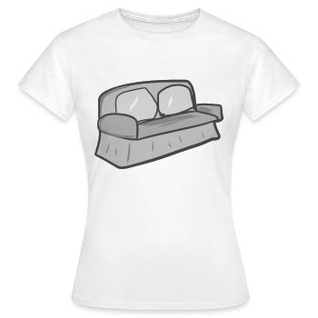 Canapé Symbole Salon Meubles Gris - T-shirt Femme - blanc - Devant - AI Model Female 172 dark (172cm)