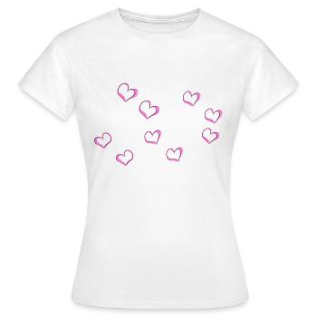 rosa herzen linie herz muster - Frauen T-Shirt - Weiß - Vorne - AI Model Female 172 dark (172cm)