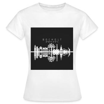 Bocholt Skyline / Koordinaten - Frauen T-Shirt - Weiß - Vorne - AI Model Female 172 dark (172cm)