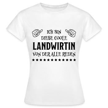 Landwirtin Witz Spruch Traktor Landwirtin Geschenk - Frauen T-Shirt - Weiß - Vorne - AI Model Female 172 dark (172cm)