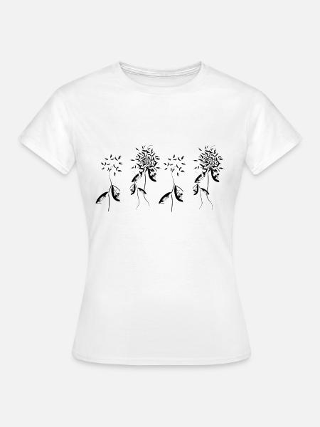 vier pflanzen blumen blume - Frauen T-Shirt - Weiß