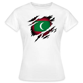 Les Maldives dans l’âme - T-shirt Femme - blanc - Devant - AI Model Female 172 dark (172cm)