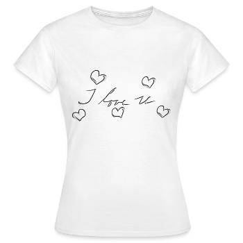 Je t’aime cœur coeur - T-shirt Femme - blanc - Devant - AI Model Female 172 dark (172cm)