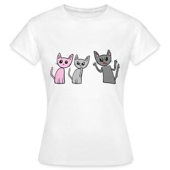 Streit Katzen Katze Haustiere schreien - Frauen T-Shirt - Weiß - Vorne - AI Model Female 172 dark (172cm)