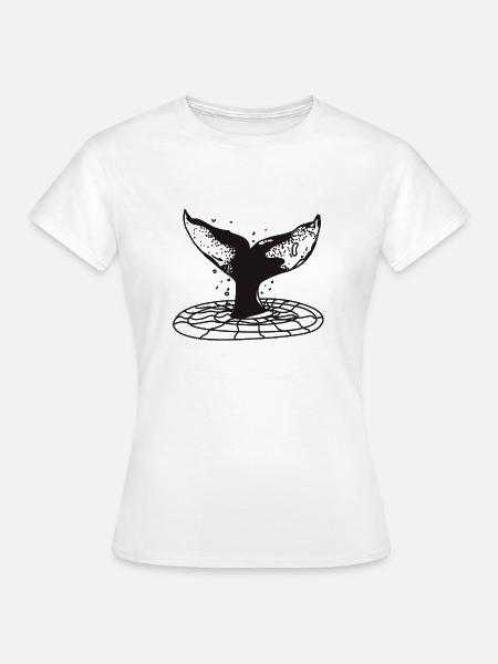 abtauchender Wal in den Ozean Design Illustration - Frauen T-Shirt - Weiß