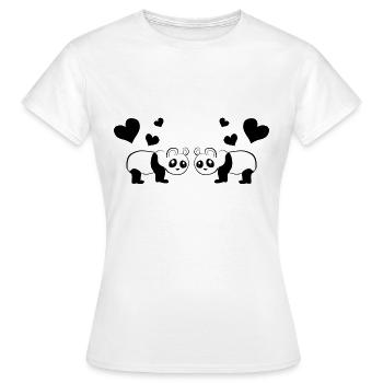 Amour animal Pandas Pandas animaux - T-shirt Femme - blanc - Devant - AI Model Female 172 dark (172cm)