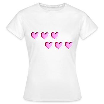 sechs herzen pink glitzer - Frauen T-Shirt - Weiß - Vorne - AI Model Female 172 dark (172cm)