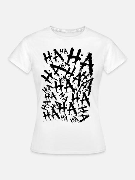 halloween joker kostüm lachen - T-shirt dam - vit