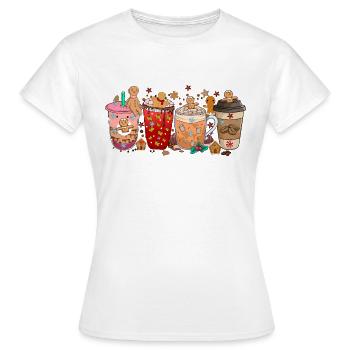 Gingerbread Coffee latte, Christmas Coffee Latte - T-shirt Femme - blanc - Devant - AI Model Female 172 dark (172cm)