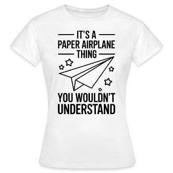 Avion en papier disant blague Avion en papier cadeau - T-shirt Femme - blanc - Devant - AI Model Female 172 dark (172cm)