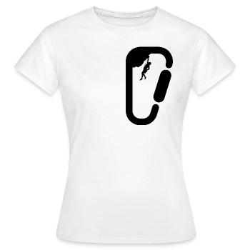 Escalade mousqueton pour grimpeurs - T-shirt Femme - blanc - Devant - AI Model Female 172 dark (172cm)
