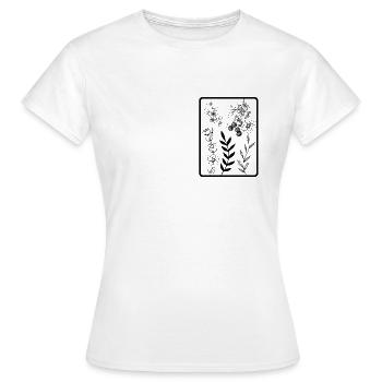 Rosa Schwarz Weiße Farbe Stilvolles Flora - Frauen T-Shirt - Weiß - Vorne - AI Model Female 172 dark (172cm)