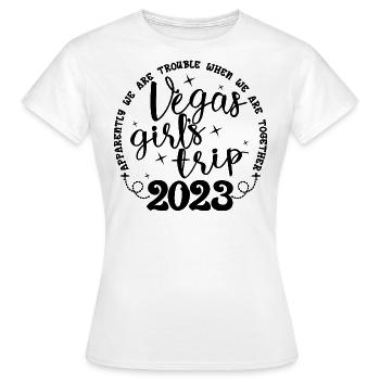 Vegas Girls Trip 2023 - Mädchen Reise Wochenende Party - Frauen T-Shirt - Weiß - Vorne - AI Model Female 172 dark (172cm)