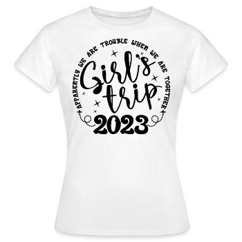 Girl's Trip 2023 Funny Girls Trip Weekend Vacation - Women's T-Shirt - white - Front - AI Model Female 172 dark (172cm)