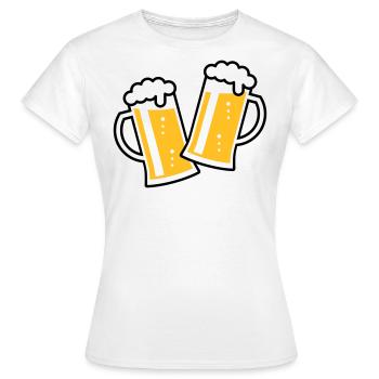 2 chopes à bière Toast (bière / chope à bière / 2C) - T-shirt Femme - blanc - Devant - AI Model Female 172 dark (172cm)