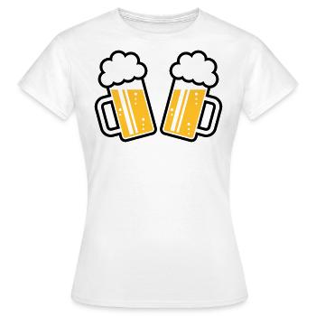 2 chopes à bière À votre santé, à votre santé ! (chopes à bière 2C) - T-shirt Femme - blanc - Devant - AI Model Female 172 dark (172cm)