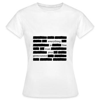 Lustiges Verschwörungstheorie Regierung Zensur USA - Frauen T-Shirt - Weiß - Vorne - AI Model Female 172 dark (172cm)