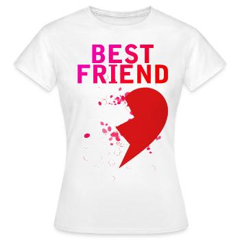 BF Heart (Droite) - T-shirt Femme - blanc - Devant - AI Model Female 172 dark (172cm)