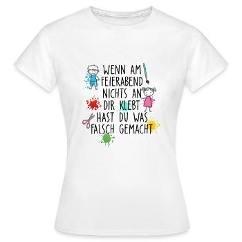 Feierbabend Kleber - Frauen T-Shirt - Weiß - Vorne - AI Model Female 172 dark (172cm)