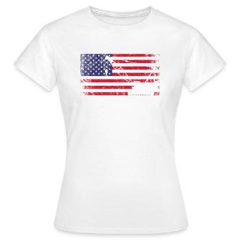 crane operator American Flag, crane operator - Frauen T-Shirt - Weiß - Vorne - AI Model Female 172 dark (172cm)