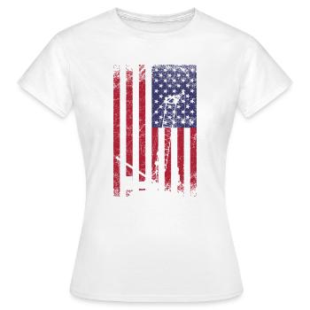 Crane operator american flag, crane operator - Frauen T-Shirt - Weiß - Vorne - AI Model Female 172 dark (172cm)