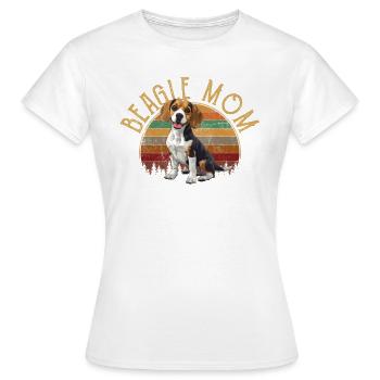 beagle mom beagle - Women's T-Shirt - white - Front - AI Model Female 172 dark (172cm)