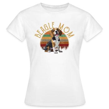 beagle mom beagle - Women's T-Shirt - white - Front - AI Model Female 172 dark (172cm)